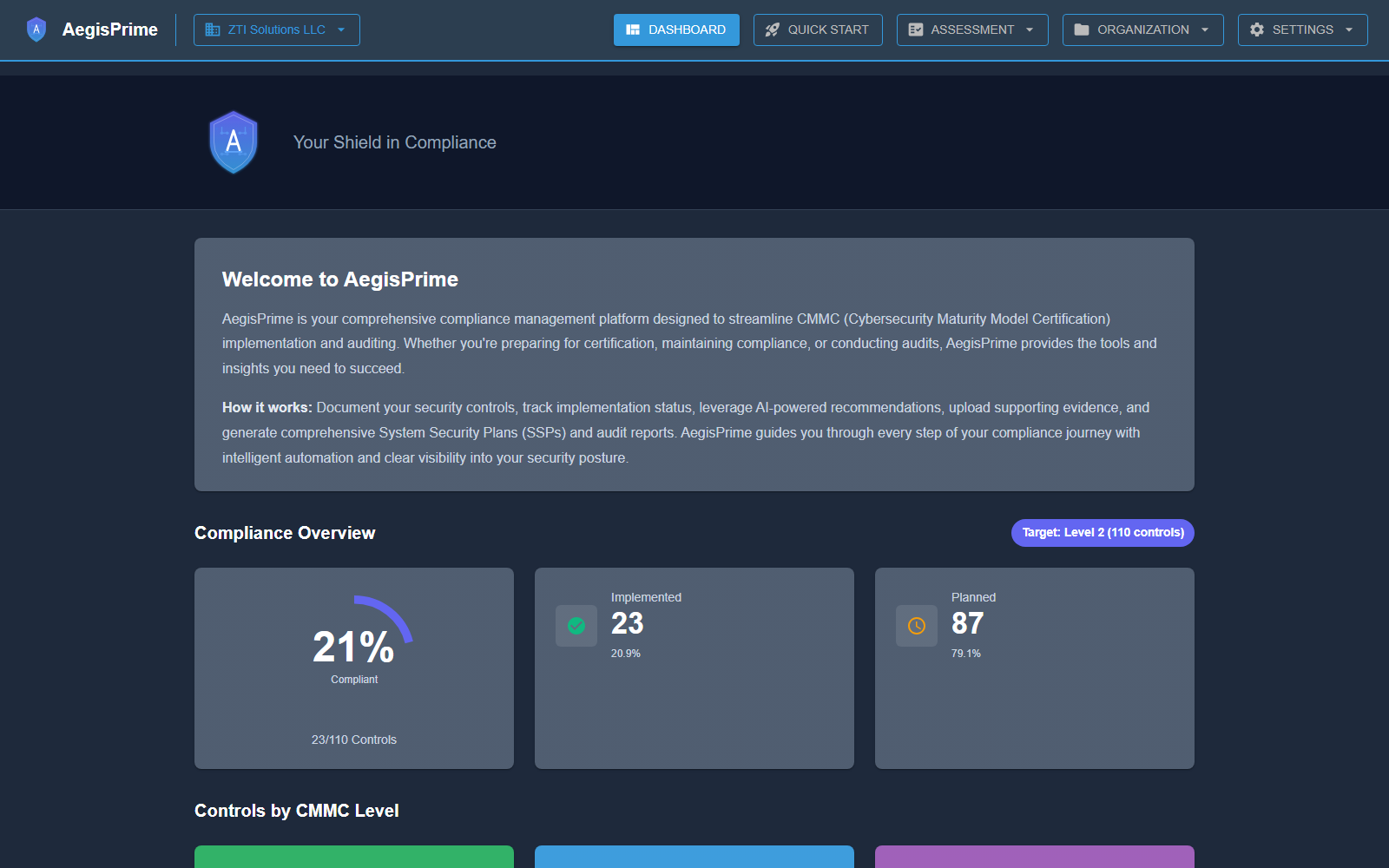 AegisPrime Dashboard